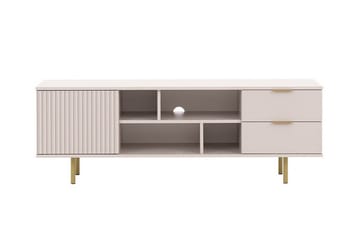 Staffin Fritstående Tv-bord 150 cm med Opbevaring i Malet Træ - Beige - Møbler - TV borde & mediemøbler - TV-borde