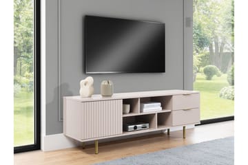 Staffin Fritstående Tv-bord 150 cm med Opbevaring i Malet Træ - Beige - Møbler - TV borde & mediemøbler - TV-borde