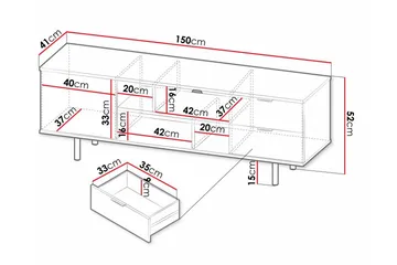Staffin Tv-skab 150 cm - Cashmere - Møbler - TV borde & mediemøbler - TV-borde