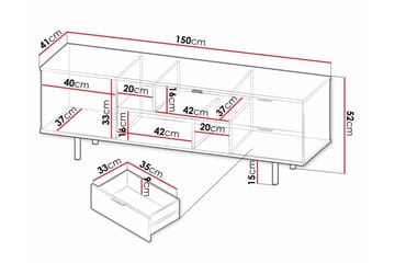 Staffin Tv-skab 150 cm - Sort - Møbler - TV borde & mediemøbler - TV-borde