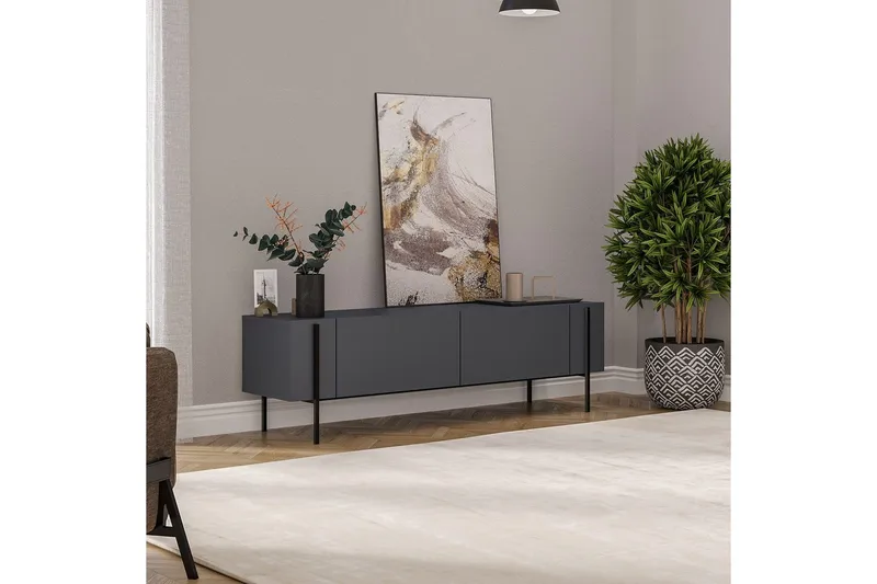 TV-skab Stira Antracit - Antracit - Møbler - TV borde & mediemøbler - TV-borde