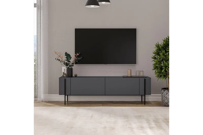TV-skab Stira Antracit - Antracit - Møbler - TV borde & mediemøbler - TV-borde