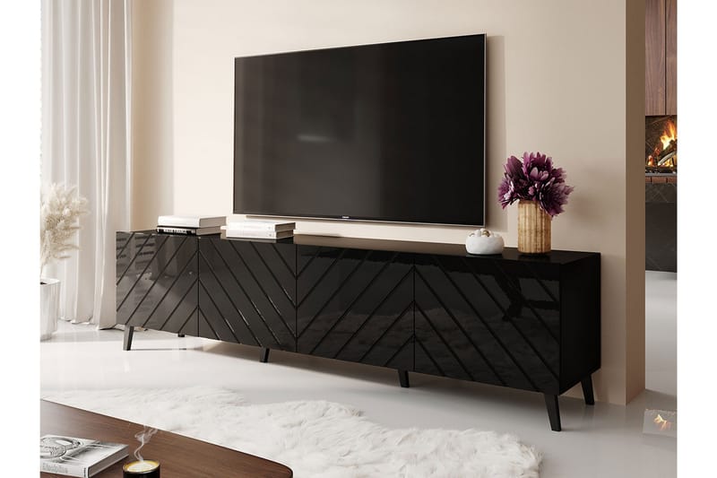 Strontian Tv-skåp 200 cm Scandinavian Choice Black - Møbler - TV borde & mediemøbler - TV-skab