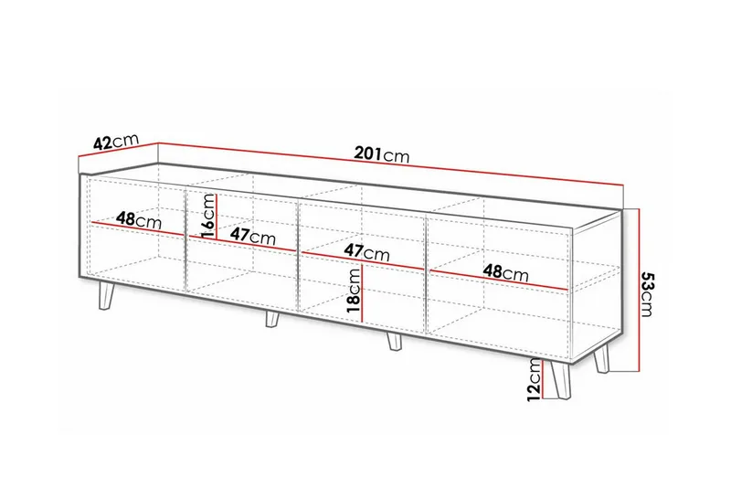 Strontian Tv-skåp 201 cm Scandinavian Choice Black - Møbler - TV borde & mediemøbler - TV-skab