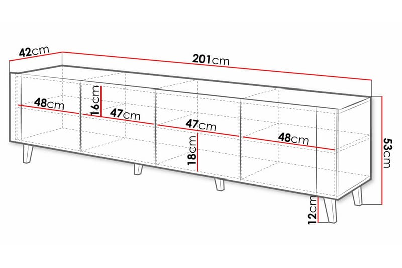 Strontian Tv-skåp 201 cm Scandinavian Choice Black - Møbler - TV borde & mediemøbler - TV-skab