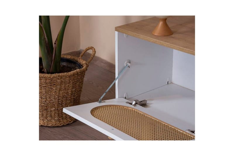 TV-skab Terra Hvid / Eg - Mellemfarvet træ/Hvid - Møbler - TV borde & mediemøbler - TV-borde