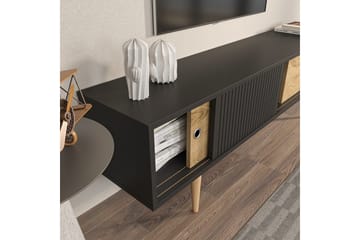 TV-skab Ticoman Antracit / Eg - Antracit / Eg - Møbler - TV borde & mediemøbler - TV-borde