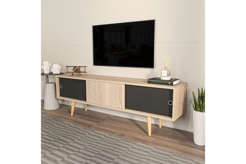 TV-skab Ticoman Eg / Sort - Eg / Sort - Møbler - TV borde & mediemøbler - TV-borde