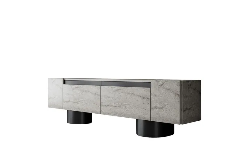 TV-skab Travertin / Sort, Travertin / Sort
