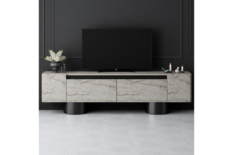TV-skab Travertin / Sort - Travertin / Sort - Møbler - TV borde & mediemøbler - TV-borde