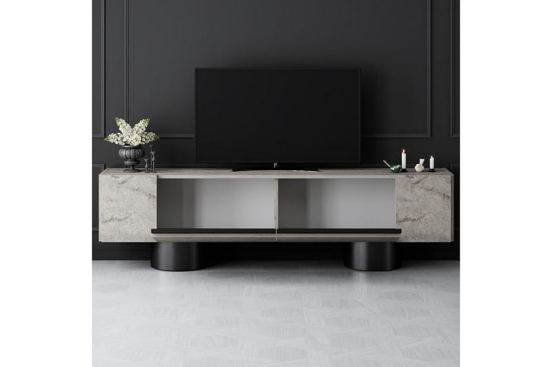 TV-skab Travertin / Sort - Travertin / Sort - Møbler - TV borde & mediemøbler - TV-borde