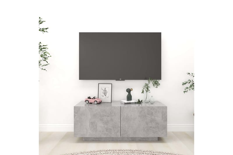 tv-skab 100x35x40 cm spånplade betongrå - Grå - TV-skab