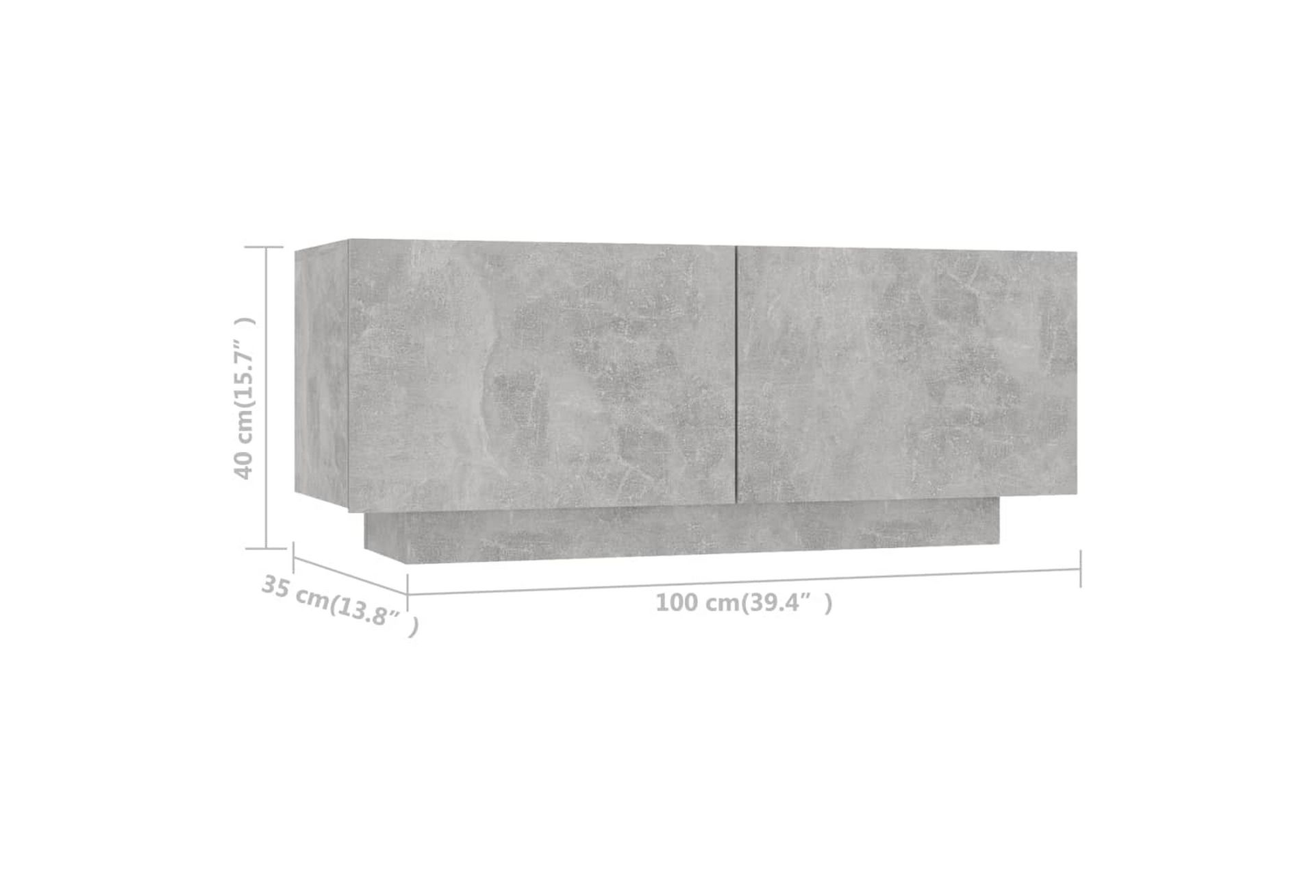 tv-skab 100x35x40 cm spånplade betongrå - Grå - Møbler - TV borde & mediemøbler - TV-skab