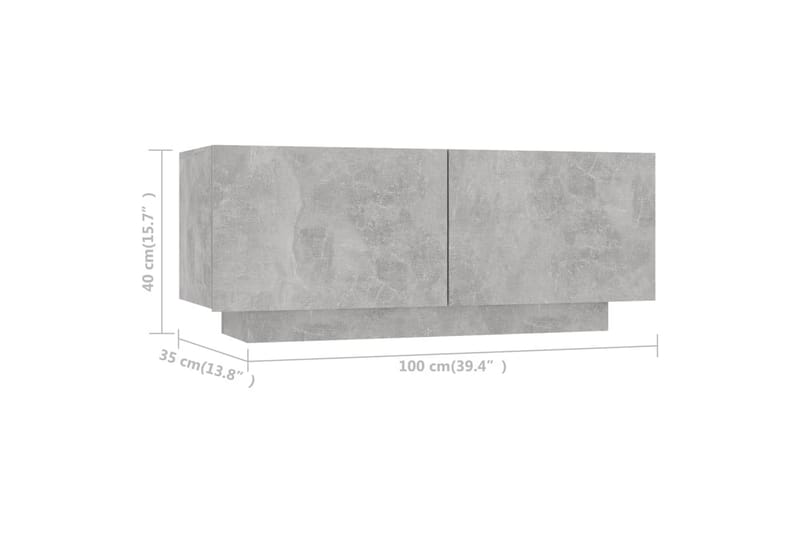 tv-skab 100x35x40 cm spånplade betongrå - Grå - Møbler - TV borde & mediemøbler - TV-skab