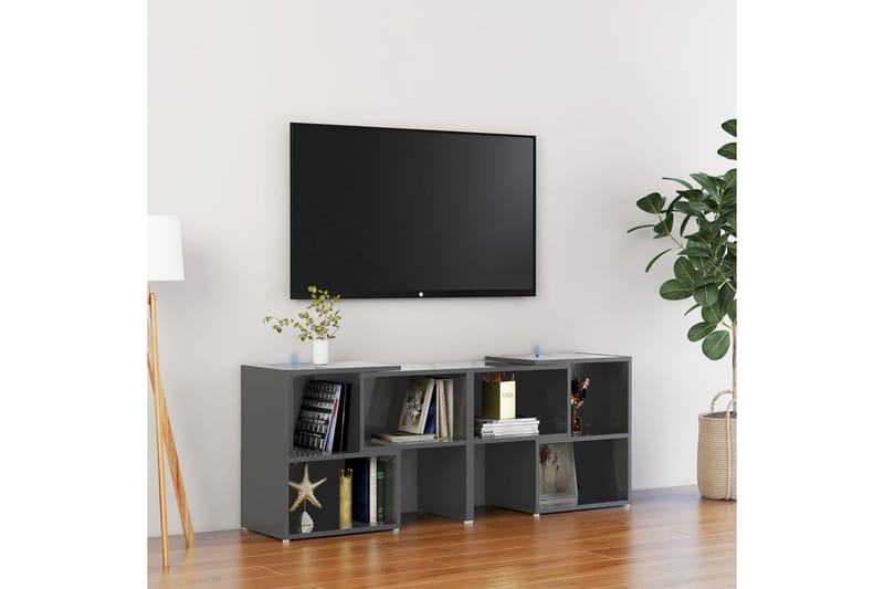 tv-skab 104x30x52 cm spånplade grå højglans - Grå - Møbler - TV borde & mediemøbler - TV-skab