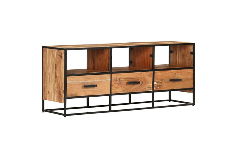 tv-skab 110x30x45 cm massivt akacietræ - Brun - Møbler - TV borde & mediemøbler - TV-skab
