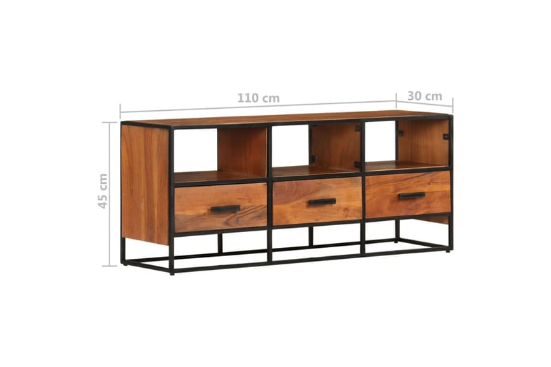 tv-skab 110x30x45 cm massivt akacietræ - Møbler - TV borde & mediemøbler - TV-skab