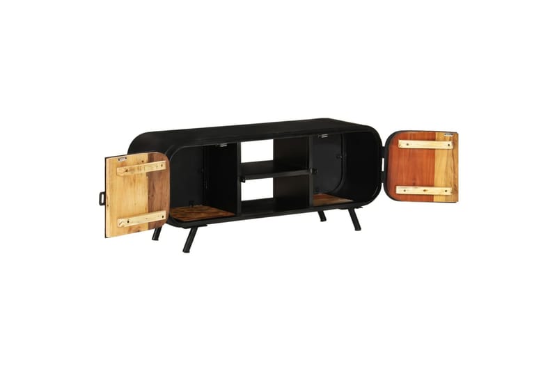 tv-skab 110x30x45 cm massivt genbrugstræ - Sort - Møbler - TV borde & mediemøbler - TV-skab
