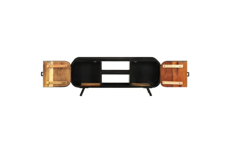 tv-skab 110x30x45 cm massivt genbrugstræ - Sort - Møbler - TV borde & mediemøbler - TV-skab