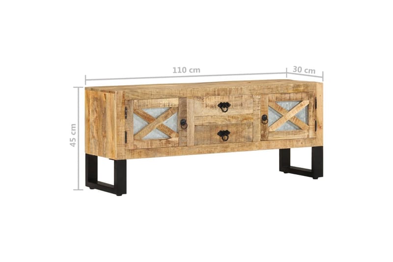 tv-skab 110x30x45 cm ru mangotræ - Brun - Møbler - TV borde & mediemøbler - TV-skab