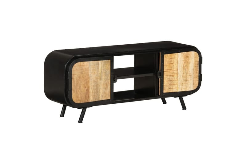 tv-skab 110x30x45 cm ru mangotræ - Sort - Møbler - TV borde & mediemøbler - TV-skab
