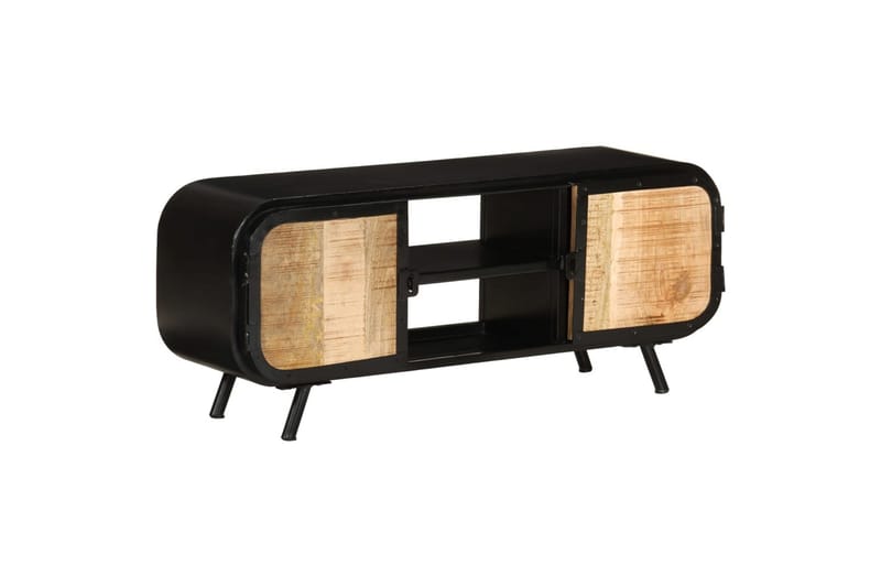 tv-skab 110x30x45 cm ru mangotræ - Sort - Møbler - TV borde & mediemøbler - TV-skab