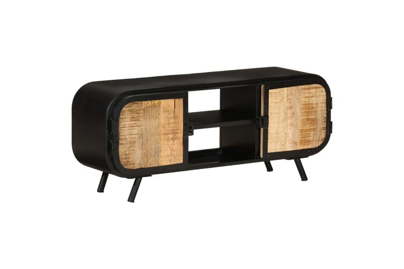 tv-skab 110x30x45 cm ru mangotræ - Sort - Møbler - TV borde & mediemøbler - TV-skab