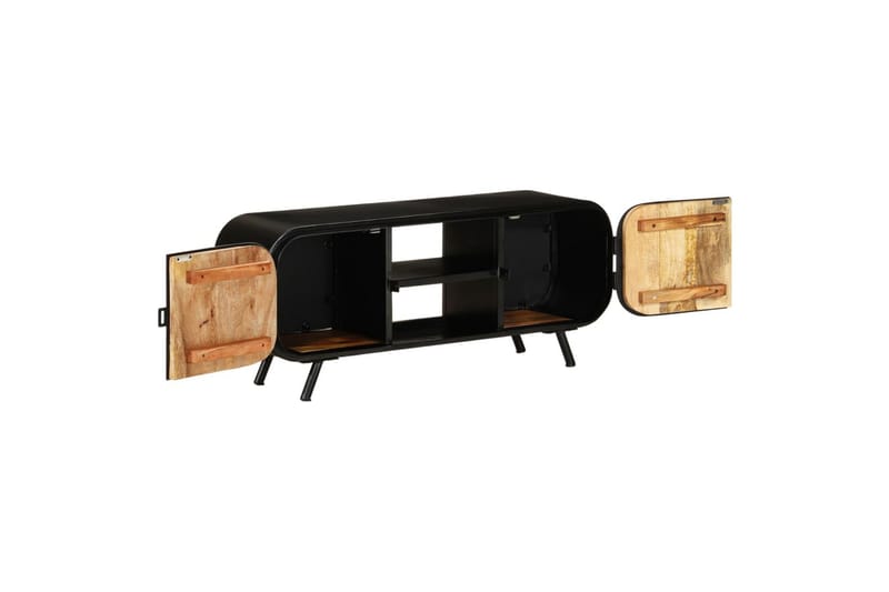 tv-skab 110x30x45 cm ru mangotræ - Sort - Møbler - TV borde & mediemøbler - TV-skab