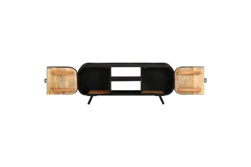 tv-skab 110x30x45 cm ru mangotræ - Sort - Møbler - TV borde & mediemøbler - TV-skab