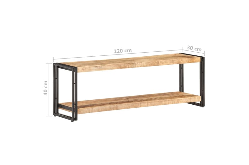 Tv-skab 120x30x40 cm ru mangotræ - Møbler - TV borde & mediemøbler - TV-skab