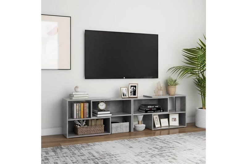 tv-skab 149x30x52 cm spånplade betongrå - Grå - Møbler - TV borde & mediemøbler - TV-skab