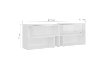 tv-skab 149x30x52 cm spånplade hvid højglans - Hvid - Møbler - TV borde & mediemøbler - TV-skab