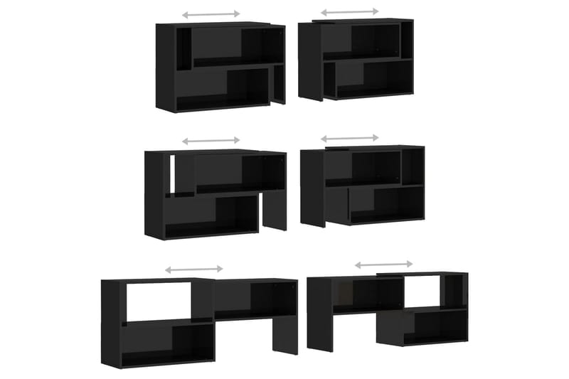 tv-skab 149x30x52 cm spånplade sort højglans - Sort - Møbler - TV borde & mediemøbler - TV-skab
