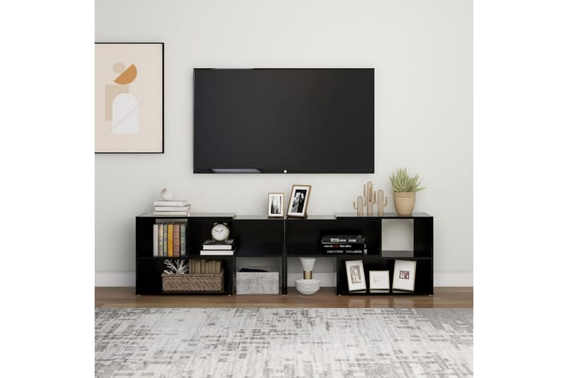 tv-skab 149x30x52 cm spånplade sort - Sort - TV-skab