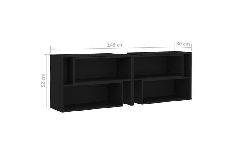 tv-skab 149x30x52 cm spånplade sort - Sort - TV-skab