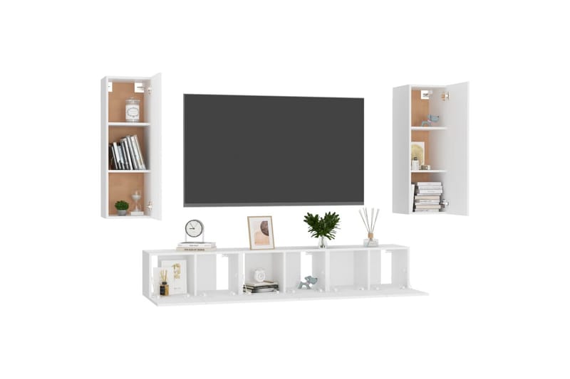 tv-skab 5 dele spånplade hvid - Hvid - Møbler - TV borde & mediemøbler - TV-skab