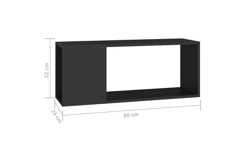 tv-skab 80x24x32 cm spånplade sort - Sort - TV-skab