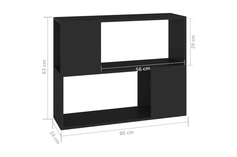 tv-skab 80x24x63 cm spånplade sort - Sort - TV-skab