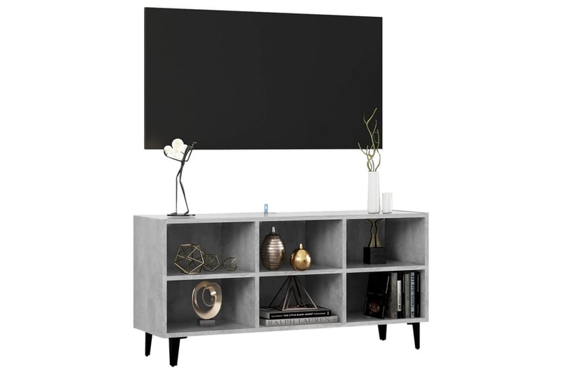 tv-skab m. metalben 103,5x30x50 cm betongrå - Grå - Møbler - TV borde & mediemøbler - TV-skab