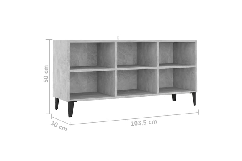 tv-skab m. metalben 103,5x30x50 cm betongrå - Grå - Møbler - TV borde & mediemøbler - TV-skab