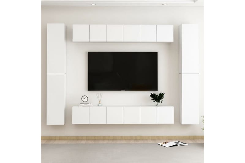 tv-skabe 10 dele spånplade hvid - Hvid - Møbler - TV borde & mediemøbler - TV-skab