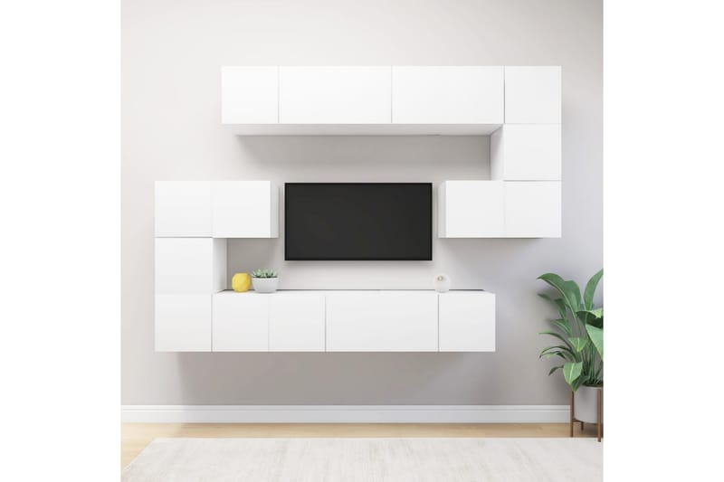 tv-skabe 10 dele spånplade hvid - Hvid - Møbler - TV borde & mediemøbler - TV-skab