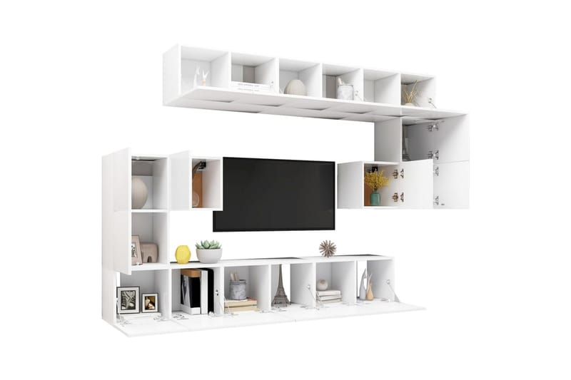 tv-skabe 10 dele spånplade hvid - Hvid - Møbler - TV borde & mediemøbler - TV-skab