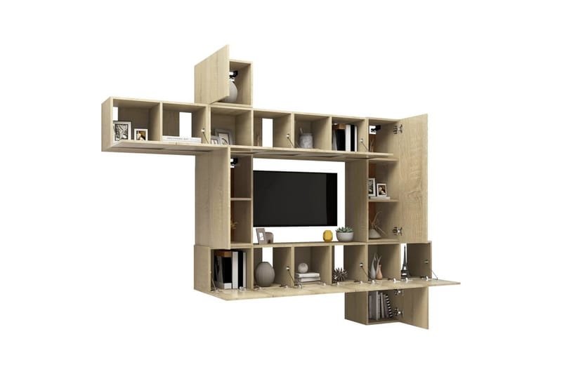 tv-skabe 10 dele spånplade sonoma-eg - Brun - Møbler - TV borde & mediemøbler - TV-skab