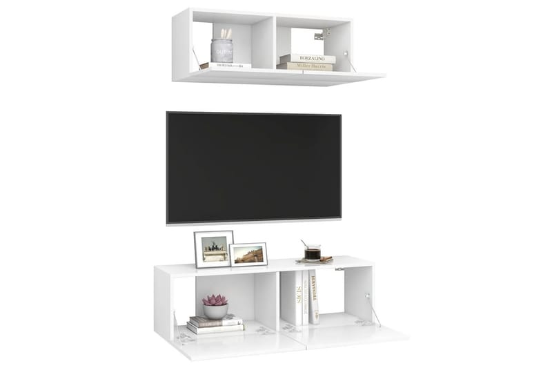 tv-skabe 2 dele spånplade hvid - Hvid - Møbler - TV borde & mediemøbler - TV-skab
