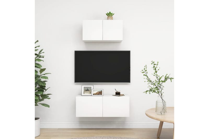 tv-skabe 2 dele spånplade hvid - Hvid - Møbler - TV borde & mediemøbler - TV-skab