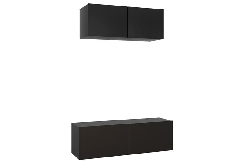 tv-skabe 2 dele spånplade sort - Sort - Møbler - TV borde & mediemøbler - TV-skab