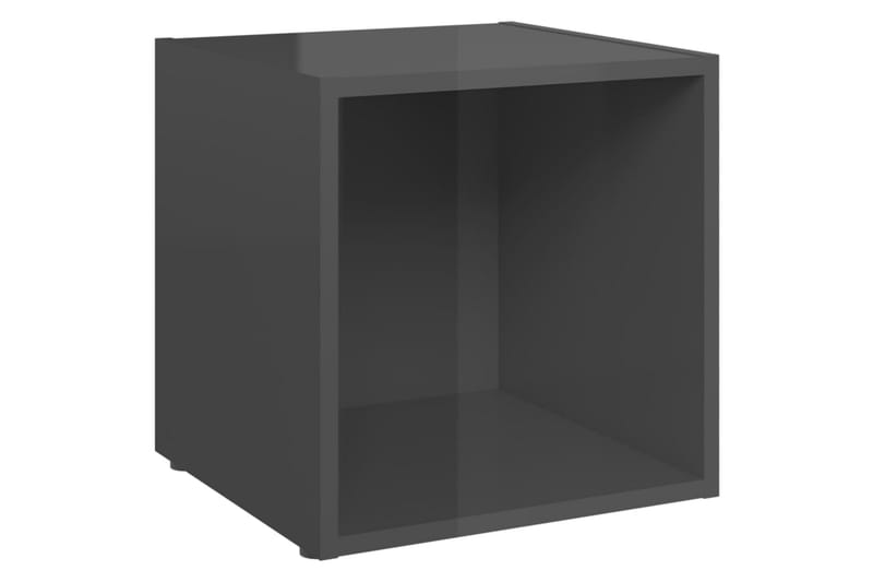 tv-skabe 2 stk. 37x35x37 cm spånplade grå højglans - Grå - Møbler - TV borde & mediemøbler - TV-skab