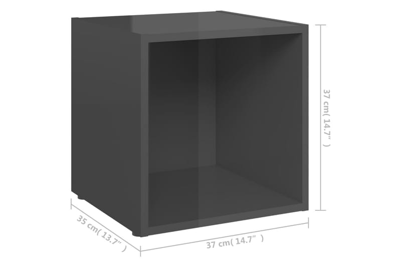 tv-skabe 2 stk. 37x35x37 cm spånplade grå højglans - Grå - Møbler - TV borde & mediemøbler - TV-skab