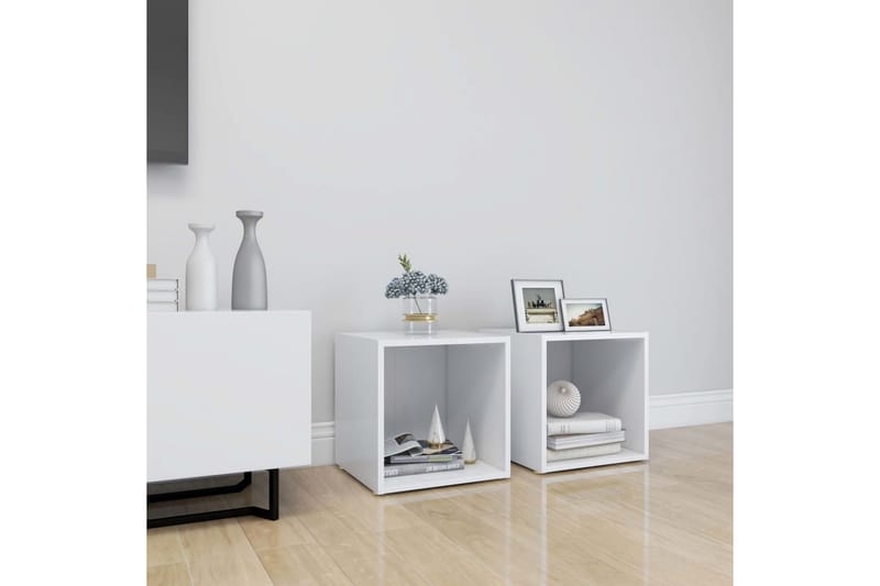 tv-skabe 2 stk. 37x35x37 cm spånplade hvid - Hvid - Møbler - TV borde & mediemøbler - TV-skab